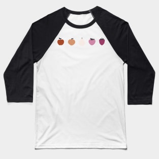 Lesbian Flag Fruit Design Baseball T-Shirt